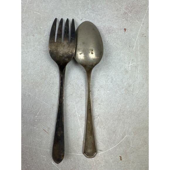 Lot Vintage Mixed Silverplate Flatware Spoons Forks Tarnished Decor Upcycling - Picture 8 of 9